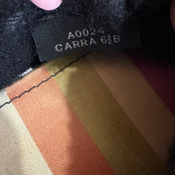 Coach Carra faux fur trim slippers black monogram silver charm size 6.5 - Picture 6 of 7